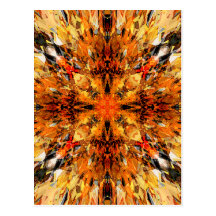 Jagged Orange Mandala Post Cards