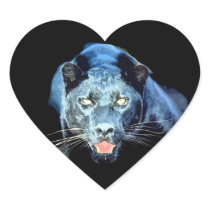 Jaguar - Black Panther Heart Sticker