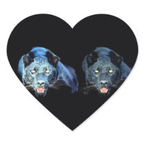 Jaguar - Black Panther Heart Stickers