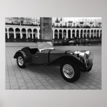 Jaguar SS 90 Roadster (Black and White) - LARGE Poster