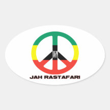 Jah Rastafari Peace Sign Selassie I Stickers