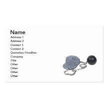 Jailbird Handcuffs Ball Chain Business Card Templates