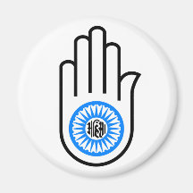 Jainism Symbol Hand and Wheel Reading Ahimsa Magnet