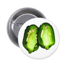 Jalapeno Pepper Two halves green pepper design Pinback Button