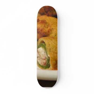 Jalapenos Stuffed Food Dinner Cooking Skateboard Decks by lifesphere