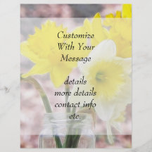Jam Jar Vase Full Of Daffodils Flyers