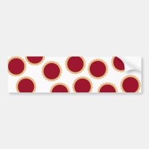 Jam Tart Pattern. Deep Raspberry Red. Bumper Stickers
