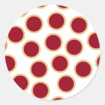 Jam Tart Pattern. Deep Raspberry Red. Round Sticker