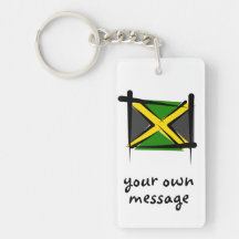 Jamaica Brush Flag Key Chain