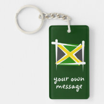 Jamaica Brush Flag Keychain
