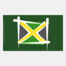 Jamaica Brush Flag Rectangle Sticker