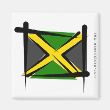 Jamaica Brush Flag Refrigerator Magnets