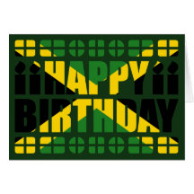 Jamaica Flag Birthday Card