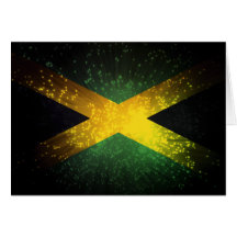 Jamaica Flag Firework Greeting Card