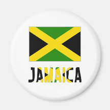 Jamaica Flag & Word Fridge Magnet