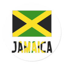 Jamaica Flag & Word Sticker