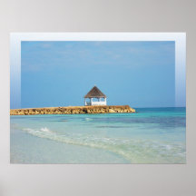 Jamaica - gazebo at Silver Sands Beach Print