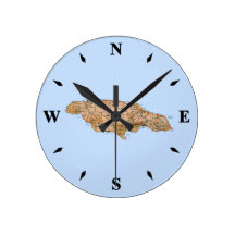 Jamaica Map Clock