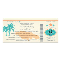 Jamaica Save the Date Boarding Pass Announcement