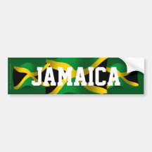 Jamaica Waving Flag Bumper Stickers