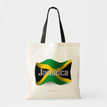 Jamaica Waving Flag Tote Bags