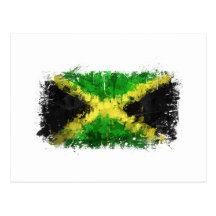 Jamaican Flag Graffiti Post Card