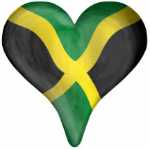 Jamaican Flag In A Heart Acrylic Cut Outs