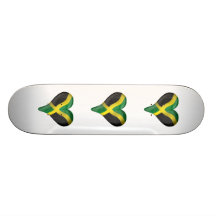 Jamaican Flag In A Heart Custom Skateboard