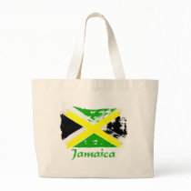 Jamaican grunge flag designs tote bags