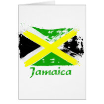 Jamaican grunge flag designs greeting cards