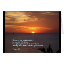James 1:5  Sunset Card