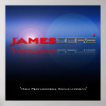 James Dore Logo blue lense flare "HPE" Print
