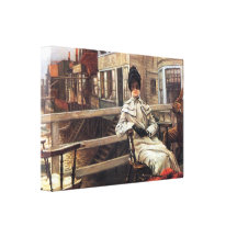 James Tissot - On the ferry waiting Stretched Canvas Prints