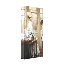 James Tissot - The messages read Canvas Print