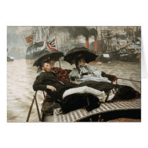 James Tissot - The Thames Greeting Card
