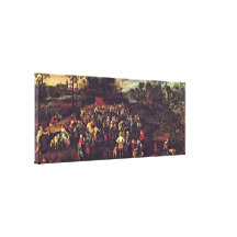 Jan Brueghel the Elder - The Wedding Banquet Stretched Canvas Print