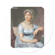 Jane Austen Friendship/Love/Balm Love Quote Gifts Round Stickers