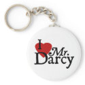 Jane Austen Heart Darcy Keychain