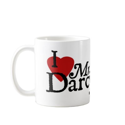 Jane Austen Heart Darcy Mug by pemberley