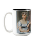 Jane Austen Portrait with P & P quote mugs