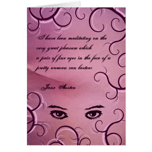 Jane Austen Quote Greeting Card CUSTOMIZED
