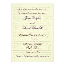 Jane Austen Wedding Celebration Quotes Personalized Invite