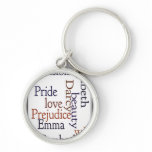 Jane Austen Word Art keychains