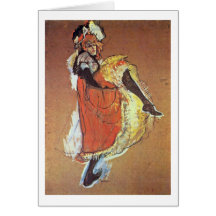 Jane Dancing Study By Henri De Toulouse-Lautrec Greeting Card