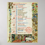 January; figures eating and drinking poster