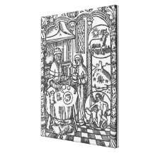 January, from the 'Almanach des Bergers', 1491 Gallery Wrapped Canvas