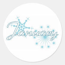 January Round Sticker