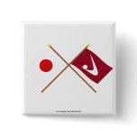 Japan and Akita Crossed Flags Pin