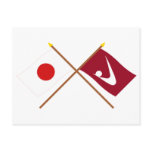 Japan and Akita Crossed Flags Postcard