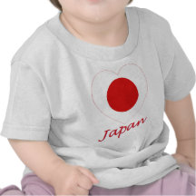Japan Flag Heart Tee Shirts